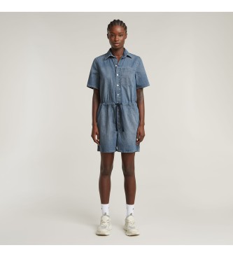 G-Star para mujer. D26056-D944-H134 Mono corto Easy azul (XL), Casual, Denim, Manga corta, Algodón Orgánico, Sostenible