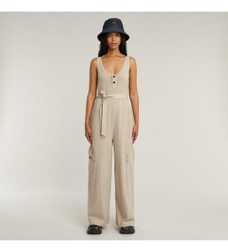 G-Star para mujer. D26100-C756-D848 Mono Utility beige (XS), Casual, Sin mangas / Tirantes, Algodón Orgánico, Sostenible