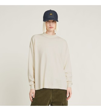 G-Star para mujer. D23795-C812-G076 Jersey Moto Logo XXL Mock beige (L), Casual, Algodón Orgánico, Sostenible