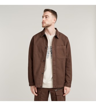 G-Star para hombre. D25215-D752-G701 Camida relajada con un bolsillo marrón (XS), Casual, Algodón, Manga larga, Sostenible