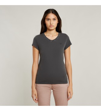 G-Star para mujer. D24533-B059-B564 Camiseta Overdyed Eyben Slim V negro (XXL), Casual, Manga corta, Algodón Orgánico, Sostenible