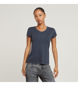 G-Star para mujer. D24533-B059-H193 Camiseta Overdyed Eyben Slim V marino (S), Casual, Manga corta, Algodón Orgánico, Sostenible