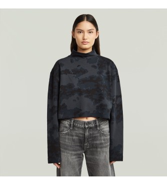 G-Star para mujer. D27169-E150-H530 Camiseta Oversized Cropped marino (M), Casual, Camuflaje, Algodón, Manga larga