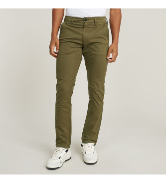 G-Star para hombre. D19204-D949-C744 Pantalón Slim Chino verde (33/32), Casual, Algodón