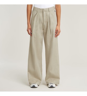 G-Star para mujer. D26435-D910-D848 Pantalón Fluid Wide Leg beige (24), Casual, Algodón