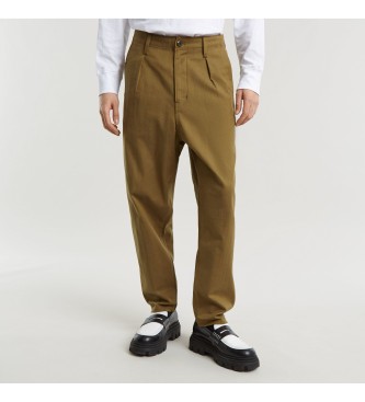 G-Star para hombre. D24543-D731-G773 Pantalón Pleated Chino Relaxed marrón (30/32), Casual, Algodón