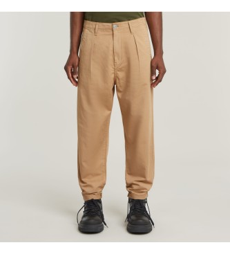 G-Star para hombre. D24543-D910-B666 Pantalón Pleated Chino Relaxed Tapered beige (30/32), Casual, Poliéster Reciclado, Sostenible