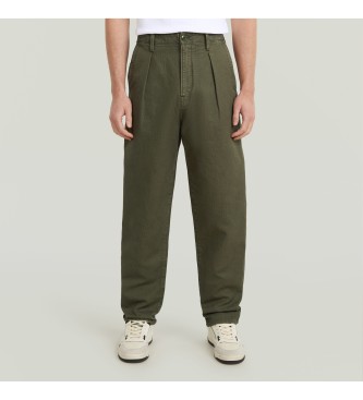 G-Star para hombre. D24543-D752-B575 Jeans Pleated Chino Relaxed Tapered verde (32/36), Casual, Denim, Sostenible, Algodón Reciclado