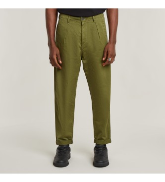 Pantalón Pleated Chino Relaxed Tapered verde (31/34), Casual, Poliéster Reciclado, Sostenible