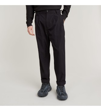 G-Star para hombre. D25233-D517-6484 Pantalón Pleated Tech Chino Relaxed negro (30/32), Casual, Poliéster Reciclado, Sostenible