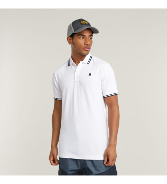 G-Starvoor mannen. D17127-5864-110 Polo Dunda Slim Stripe wit (S), Casual, Katoen, Korte mouwen