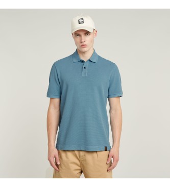 G-Star para hombre. D25937-D895-H055 Polo Essential azul (L), Casual, Manga corta, Algodón Orgánico, Sostenible