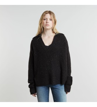 Polo Heavy Knitted Loose negro (XXS), Casual, Manga larga, Poliéster Reciclado, Sostenible, G-Star outle