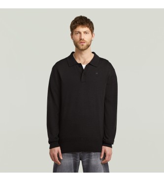 G-Star para hombre. D27707-B692-6484 Polo Premium Core Dunda negro (XXL), Casual, Lana, Manga larga