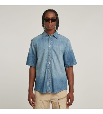 G-Star para hombre. D26229-D539-G341 Camisa Regular Denim azul (L), Casual, Algodón, Manga corta