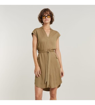 G Star per donna D24622 D573 B444 Abito sahariano Manica corta Casual Viscosa