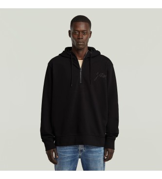 G-Starvoor mannen. D27763-D566-6484 Script Half Zip sweatshirt zwart (M), Casual, Biologisch katoen, Duurzaam