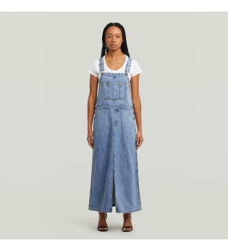 G-Star para mujer. D27734-D536-H550 Vestido peto Skater Maxi azul (M), Casual, Algodón, Denim, Sin mangas / Tirantes