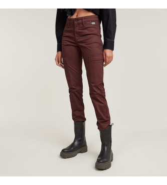 G-Star för kvinnor. D25311-D715-9823 Skinny Cargo 2.0 Byxor rödbrun (31/32), Casual, Granat, Bomull