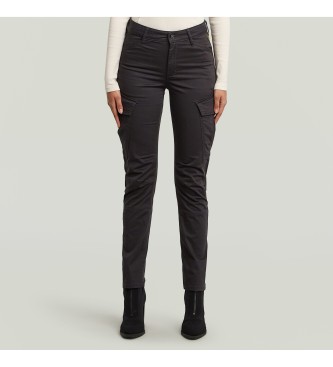 G-Star para mujer. D27017-5126-6484 Pantalón Slim Cargo negro (28/34), Casual, Algodón Orgánico, Sostenible