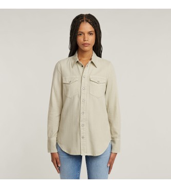 G-Star para mujer. D24343-D454-H029 Camisa Slim Western verde (XL), Casual, Algodón, Denim, Manga larga