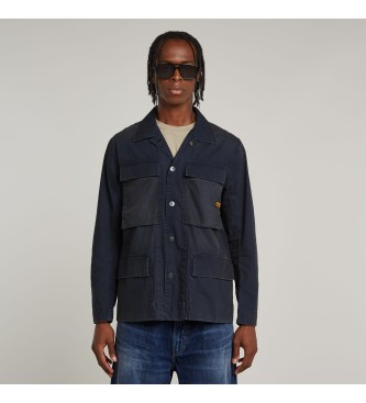 G-Star para hombre. D26429-D387-C742 Sobrecamisa 4 bolsillos marino (L), Casual, Manga larga, Algodón Orgánico, Sostenible