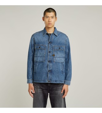 G-Star para homem. D26462-D934-H128 Camisola azul Mosa (M), Casual, Denim, Manga comprida, Algodão orgânico, Sustentável