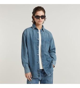 Sobrecamisa Relaxed azul (XXS), Casual, Manga larga, Algodón Orgánico, Sostenible, G-Star outlet 2024.