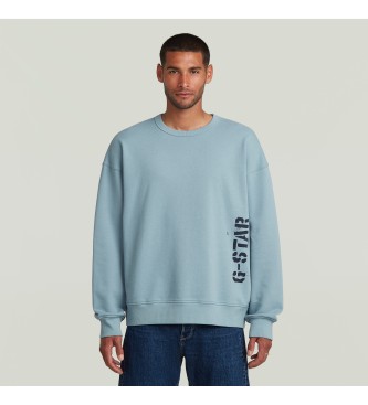 G-Star para hombre. D27096-E124-5304 Sudadera Sprayed 89 azul (M), Casual, Algodón Orgánico, Sostenible