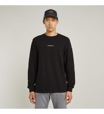 G-Star para hombre. D26033-D965-6484 Sudadera Checquard Pocket negro (XXL), Casual, Algodón Orgánico, Sostenible