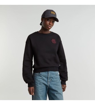 G-Starvoor Vrouwen. D25044-D427-6484 Circle Graphic Los Sweatshirt Zwart (Xs), Casual, Biologisch Katoen, Duurzaam