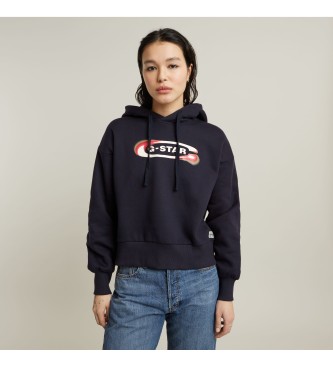 Sudadera Old Skool Logo marino (XXS), Casual, Algodón Orgánico, Sostenible, G-Star outlet 2024.