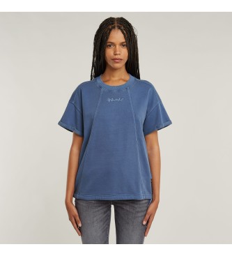 G-Star para mujer. D26105-D249-H362 Camiseta Overdyed Seam Details azul (S), Casual, Algodón, Manga corta
