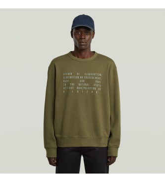 G-Star para hombre. D27094-E209-C744 Sudadera Text Graphic verde (XL), Casual, Algodón