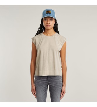 G-Star para mujer. D26421-C261-D848 Camiseta Back Zip Overdyed beige (XS), Casual, Manga corta, Algodón Orgánico, Sostenible