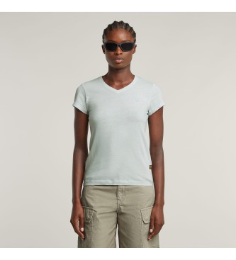 G-Star para mujer. D24533-B059-H195 Camiseta Overdyed Eyben Slim azul (XS), Casual, Manga corta, Algodón Orgánico, Sostenible