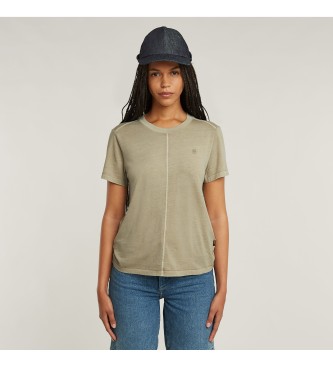 G-Star para mujer. D24499-B059-H037 Camiseta Front Seam taupe (XS), Casual, Manga corta, Algodón Orgánico, Sostenible