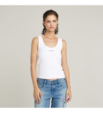 G-Star para mujer. D26065-D253-110 Camiseta Slim Rib blanco (M), Casual, Sin mangas / Tirantes, Algodón Orgánico, Sostenible