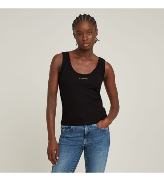 G-Star para mujer. D26065-D253-6484 Top Sin Mangas Slim negro (M), Casual, Sin mangas / Tirantes, Algodón Orgánico, Sostenible
