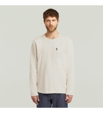 G-Star para hombre. D26827-E164-1603 Camiseta Tweeter Line beige (XXL), Casual, Algodón, Manga larga