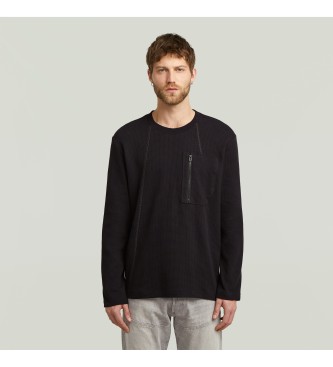 G-Star para hombre. D26827-E164-6484 Camiseta Tweeter negro (L), Casual, Manga larga, Algodón Orgánico