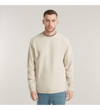 G-Star för män. D25166-D617-1603 Tweeter beige tröja (XS), Casual, Ekologisk bomull, Hållbar