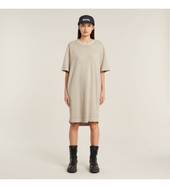 G-Star para mujer. D26095-C756-D848 Vestido camiseta Saddle Sleeve beige (S), Casual, Manga corta, Algodón Orgánico, Sostenible