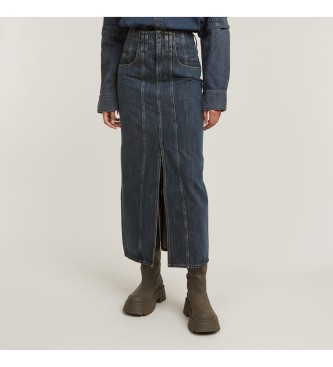 Falda larga Viktoria Moto azul (25), Casual, Algodón, Denim, Sostenible, G-Star outlet 2024.