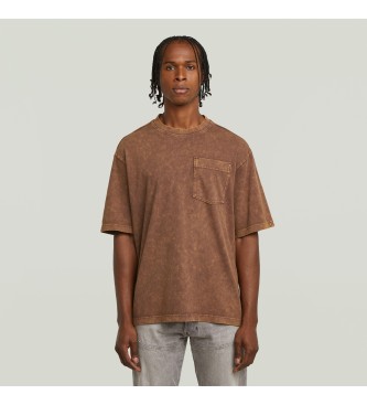 G-Star para hombre. D26825-C756-H591 Camiseta Washed Pocket marrón (S), Casual, Manga corta, Algodón Orgánico, Sostenible