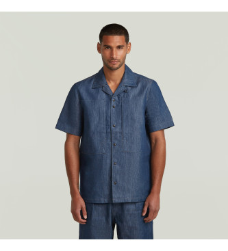 G-Star para hombre. D26190-D303-001 Camisa Workwear marino (XXL), Casual, Algodón, Manga corta