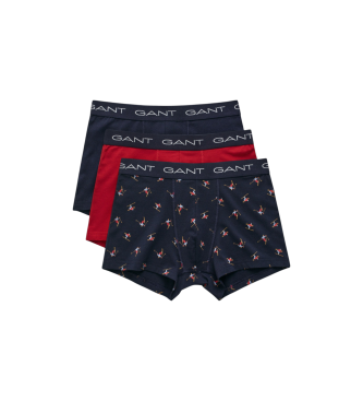 Gant para hombre. 902443023 Caja de regalo con 3 bóxers marino (S), Rojo, Homewear, Algodón