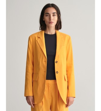 Gant para mujer. 4770200 Americana Regular Fit de lino elástico amarillo (36), Casual, Fiesta, Clásico, Manga larga