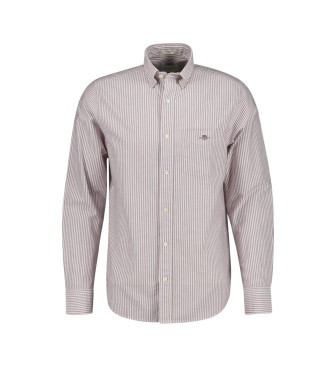 Gant para hombre. 3000230 Camisa Oxford Regular Fit de rayas finas rojas (XXL), Rojo, Casual, Algodón, Clásico, Manga larga