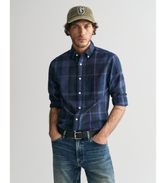 Gant para hombre. 3240178 Camisa Regular Fit A Cuadros Teñida En Prenda marino (XXL), Casual, Algodón, Manga larga